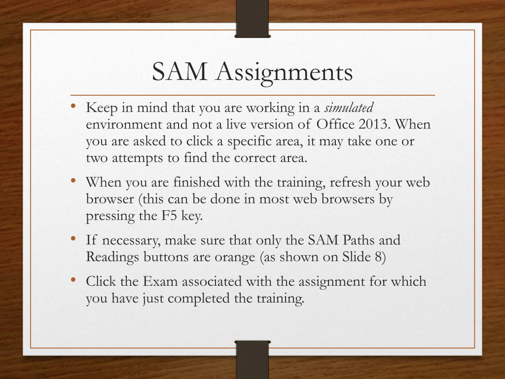 sam assignments