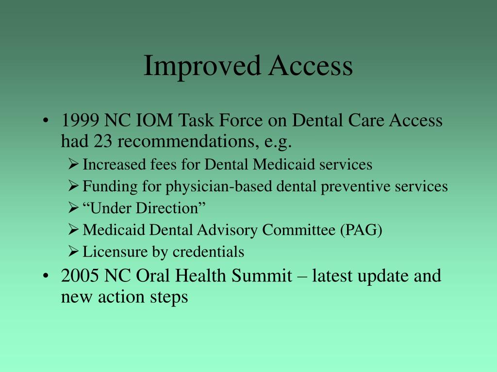 PPT Dental Early Intervention in North Carolina PowerPoint Presentation ID6681957