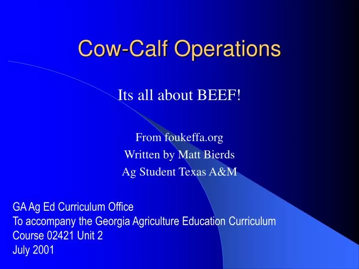 PPT CowCalf Operations PowerPoint Presentation, free download ID