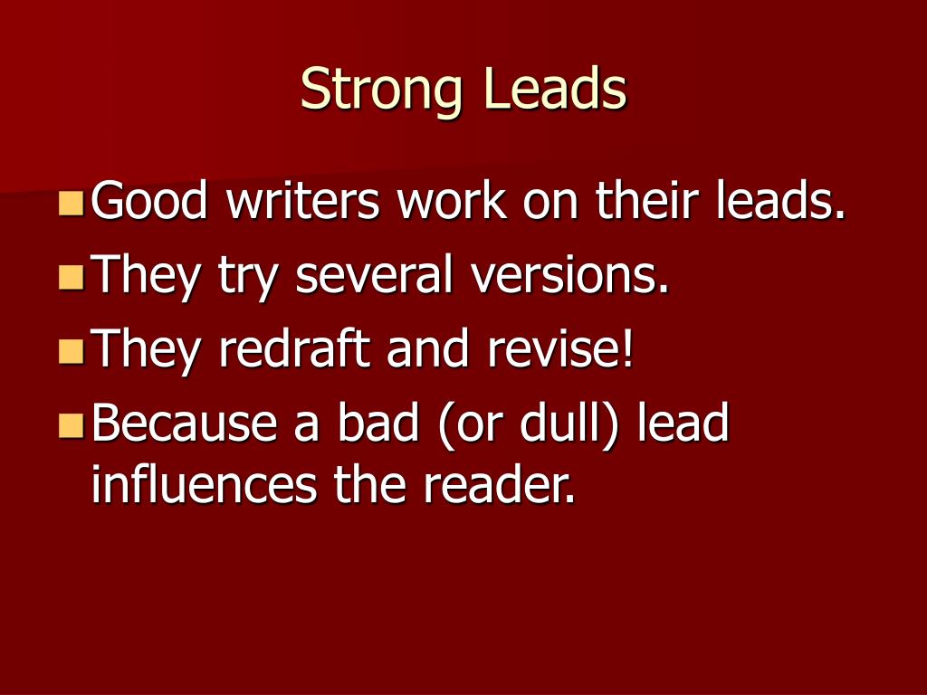 good leads for essay