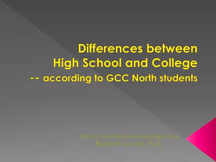 PPT - Differences between High School and College -- according to GCC ...