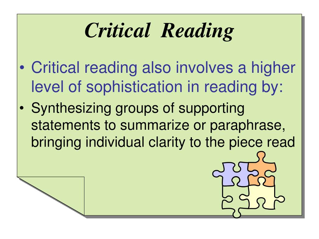 define critical reading essay