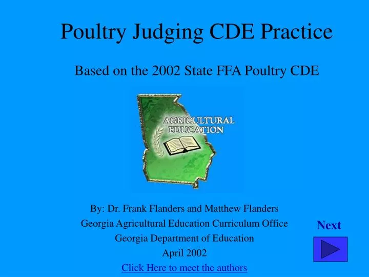 poultry judging cde practice based on the 2002 state ffa poultry cde n.