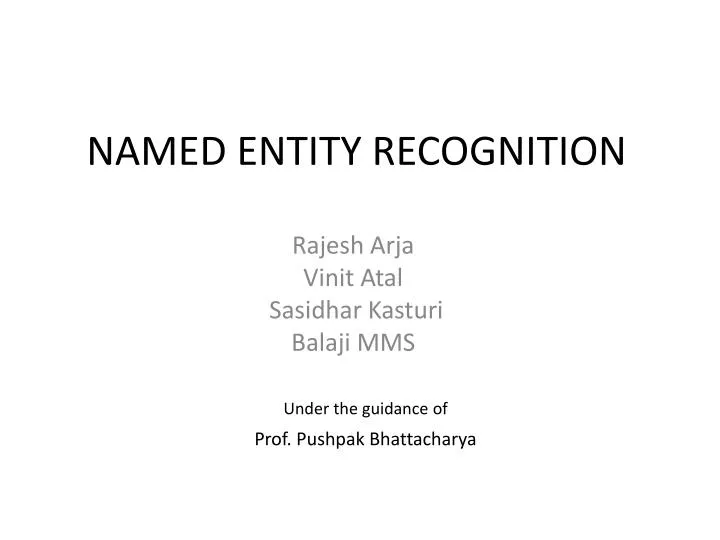 named entity recognition n.