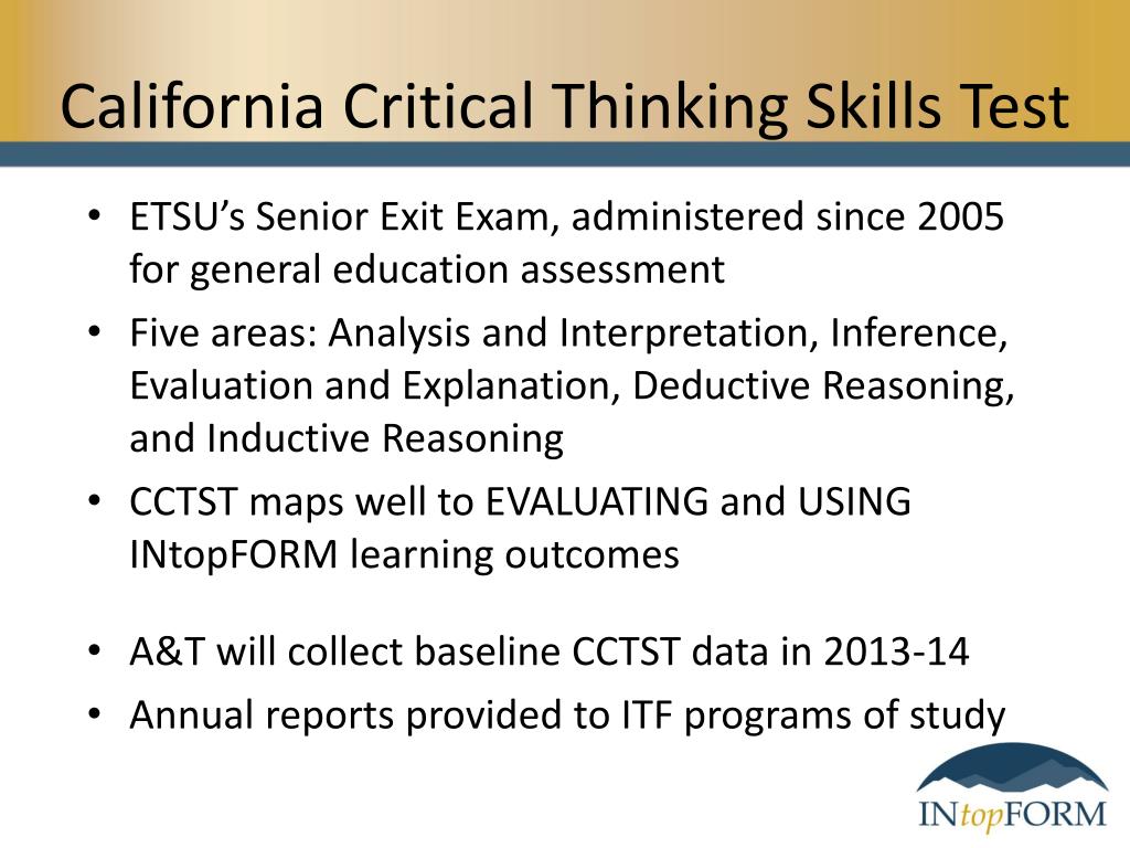 california critical thinking skills test free