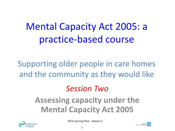 PPT - Session Two Assessing capacity under the Mental Capacity Act 2005 ...
