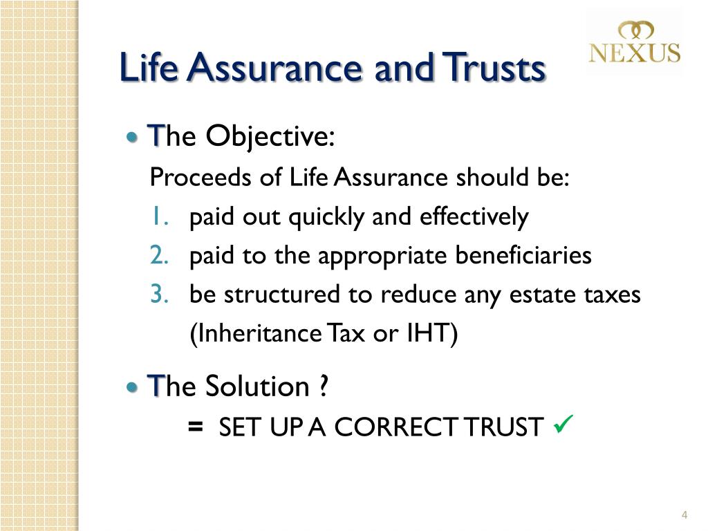 PPT - The Role of Life Assurance and Trusts with ...