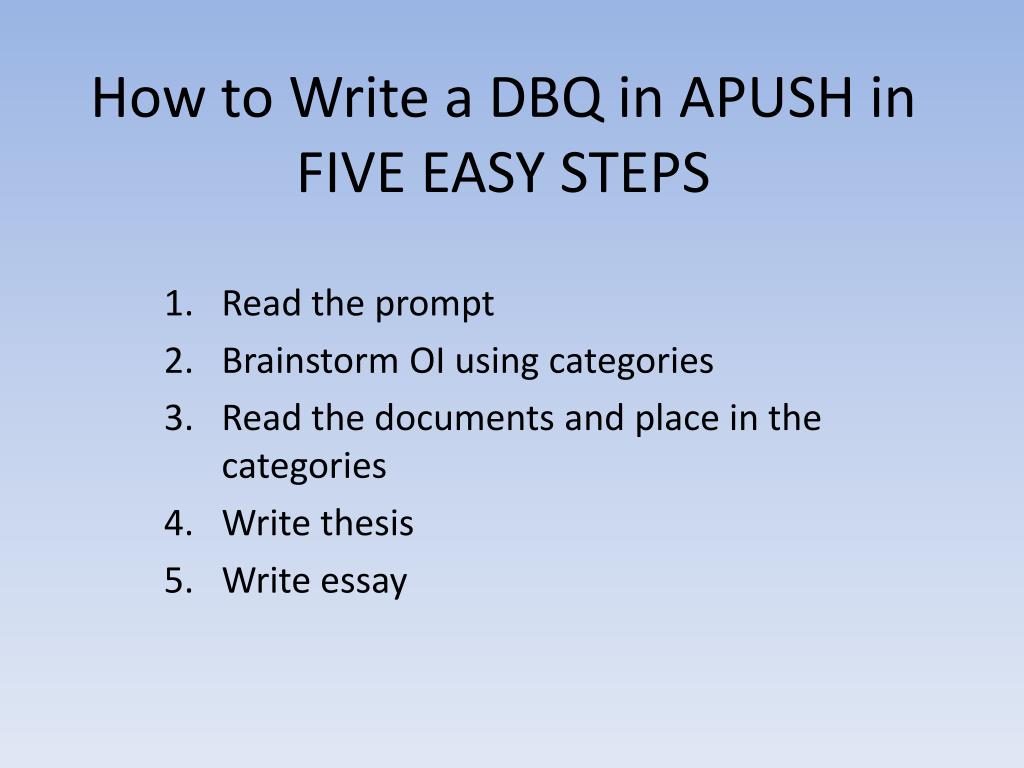 thesis for apush dbq