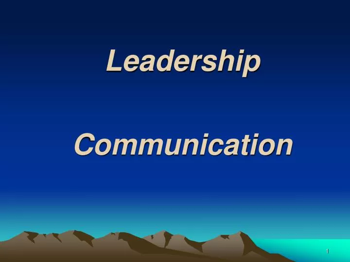 leadership communication powerpoint presentation