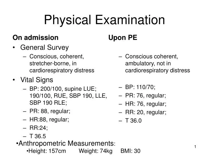 physical examination n.