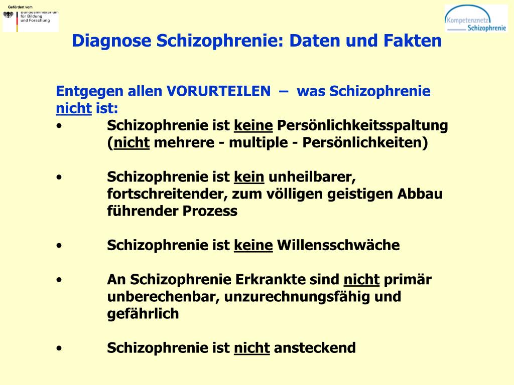 PPT Diagnose Schizophrenie Daten und Fakten PowerPoint Presentation ID6690490
