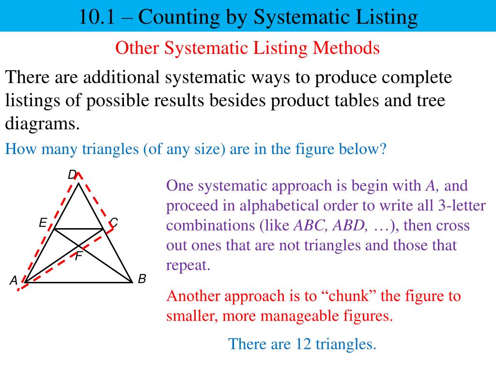 PPT 10 1 Counting By Systematic Listing PowerPoint Presentation 