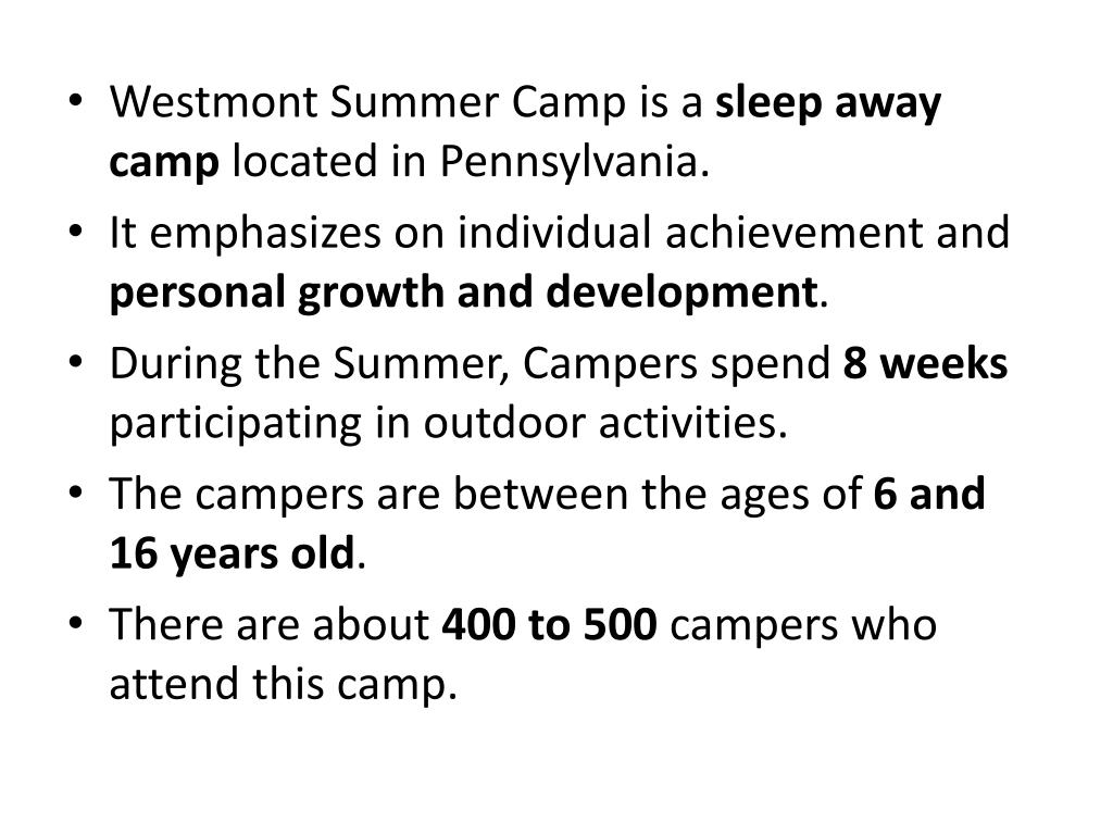 PPT A Medical Database for Westmont Summer Camp PowerPoint
