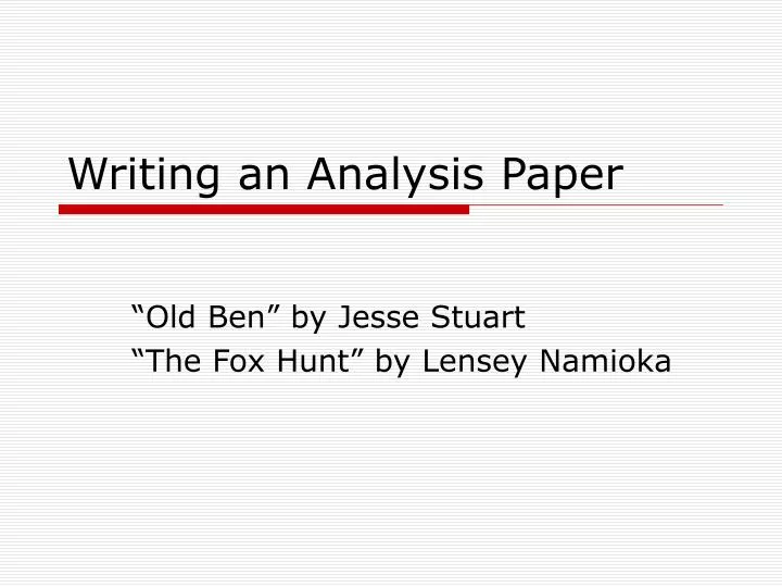 how to write the analysis section of a research paper