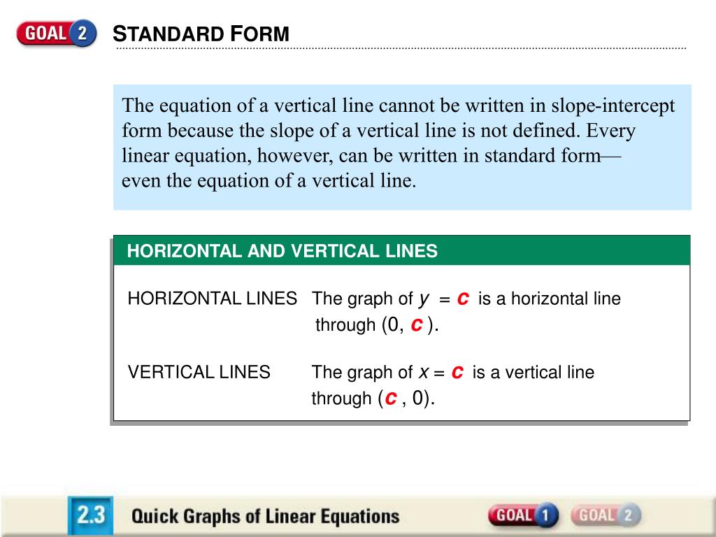 Ppt 2 3 Quick Graphs Of Linear Equations Powerpoint Presentation