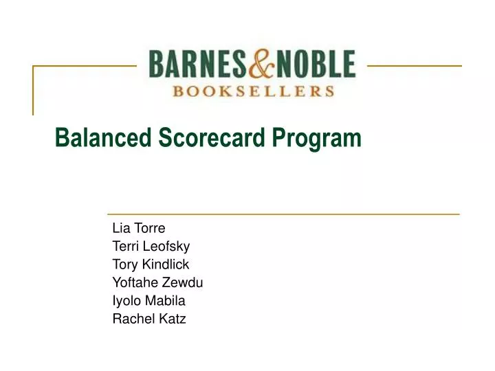 balanced scorecard program n.