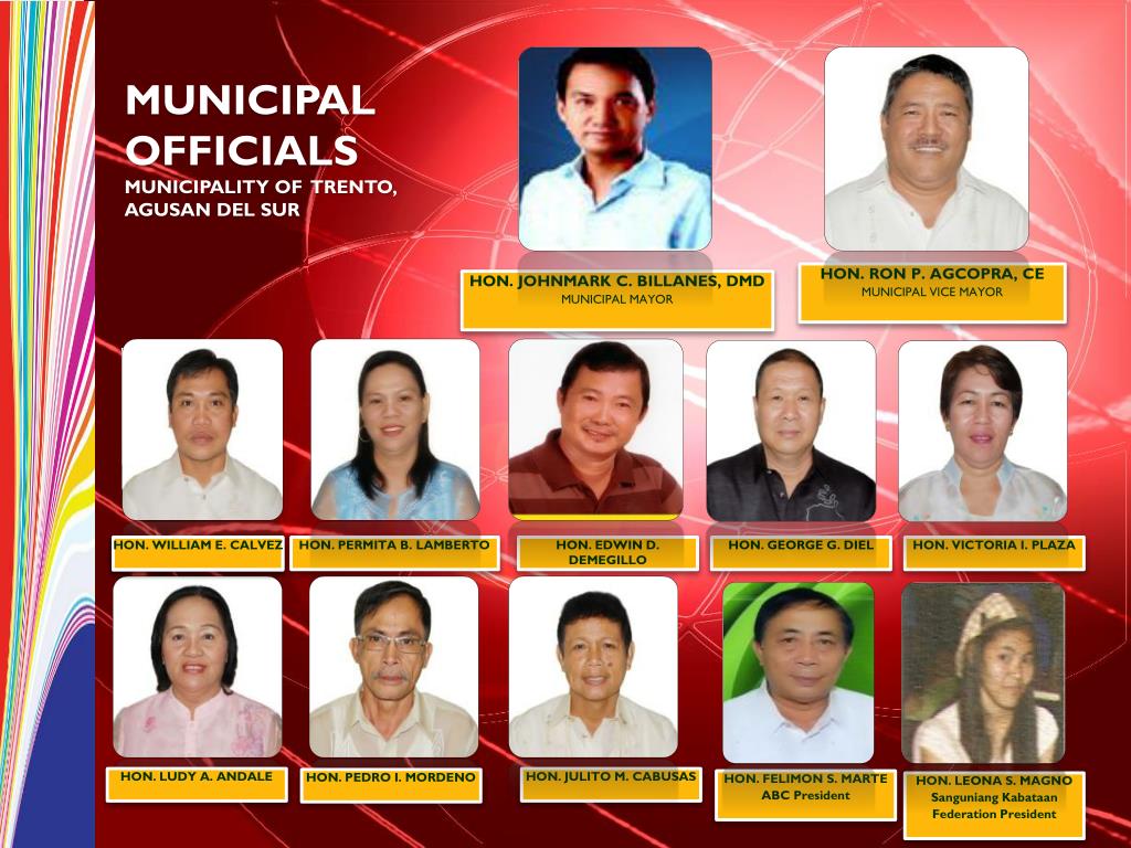 PPT BARANGAY OFFICIALS BARANGAY POBLACION, TRENTO, AGUSAN DEL SUR