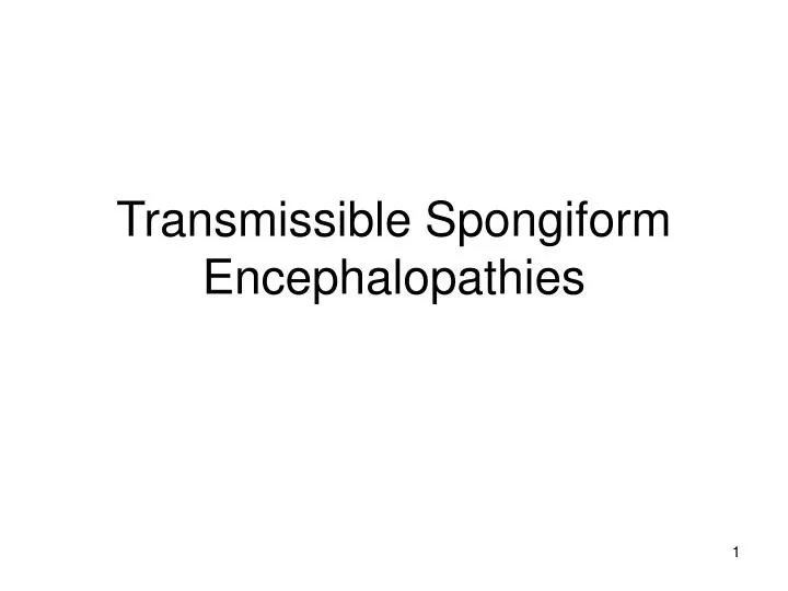 PPT Transmissible Spongiform Encephalopathies PowerPoint Presentation