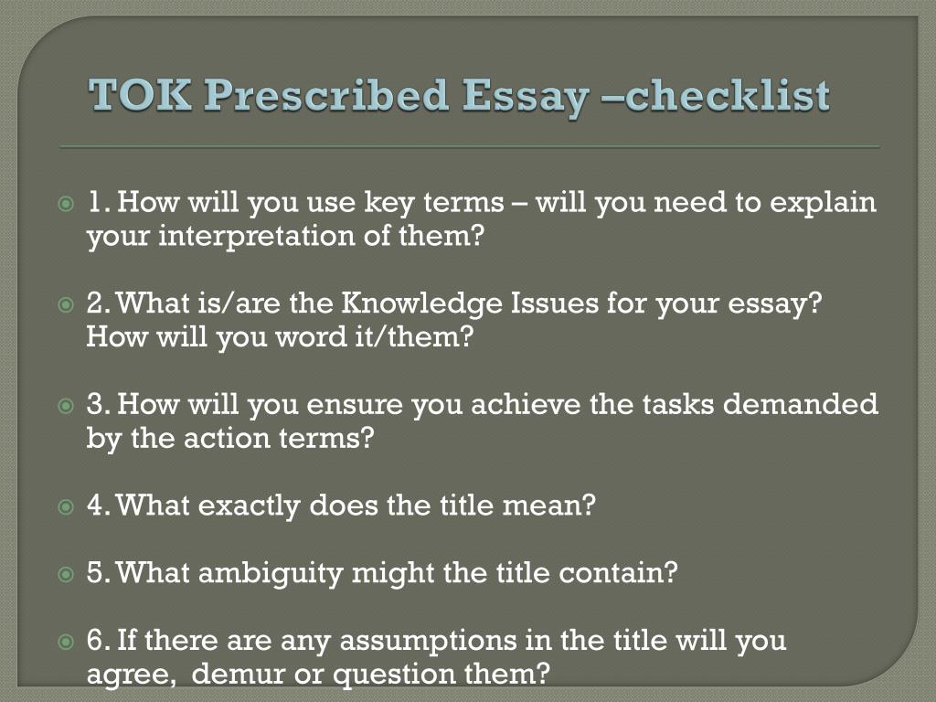 prescribed essay titles tok