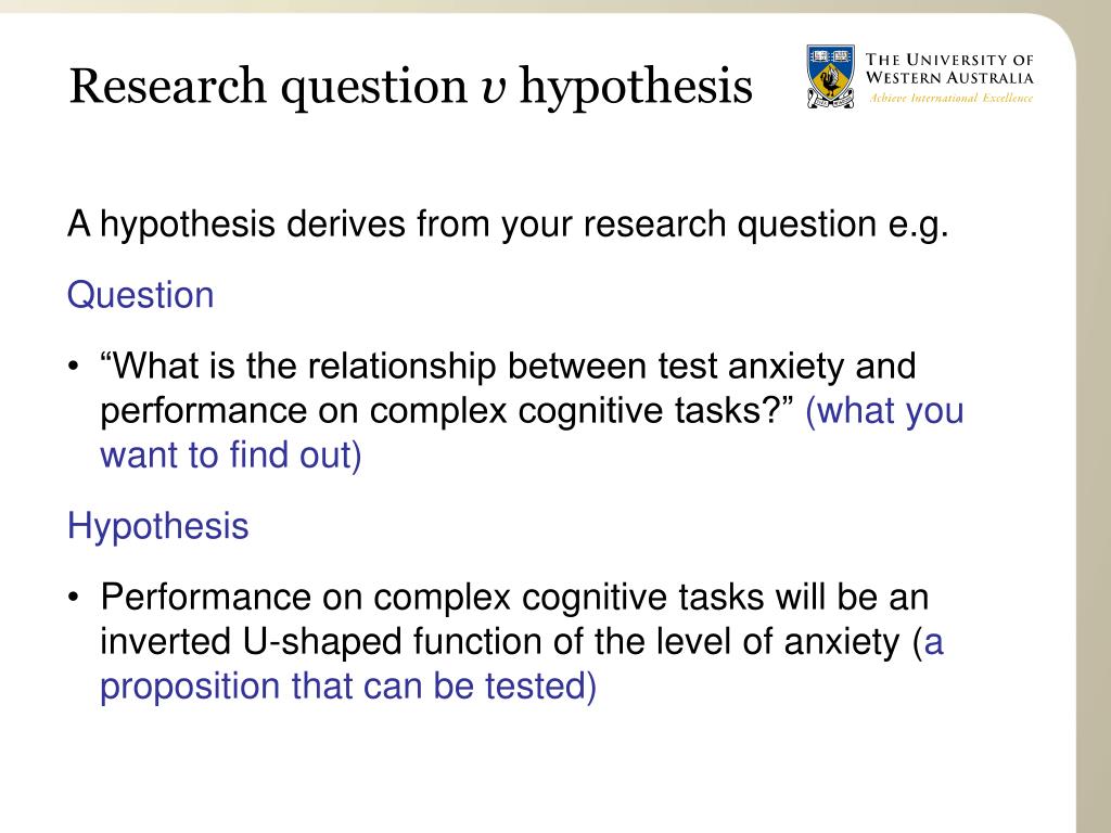 present the hypothesis early in your presentation
