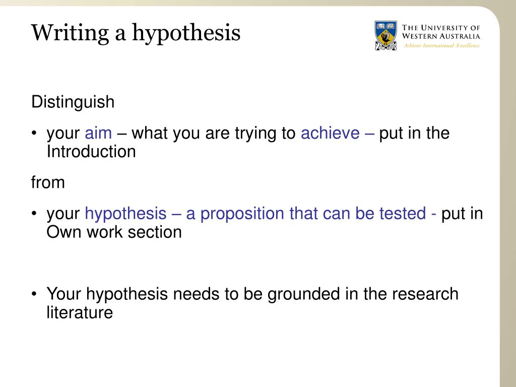 writing a hypothesis ks3