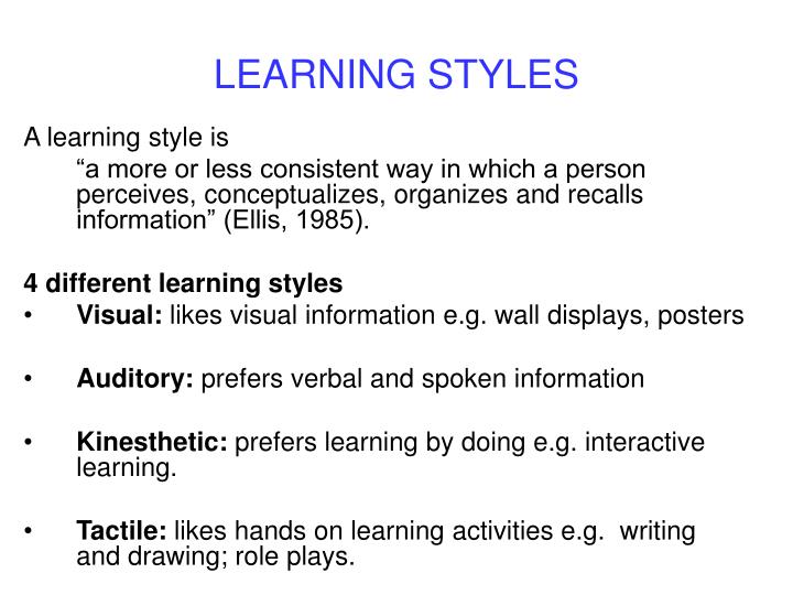 different styles of learning essay