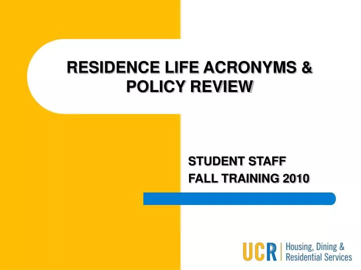 residence life acronyms policy review n.