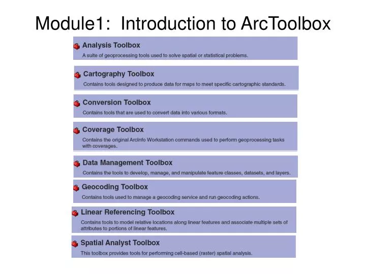 PPT - Module1: Introduction to ArcToolbox PowerPoint Presentation, free ...