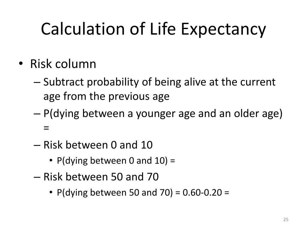 PPT Life Tables PowerPoint Presentation, free download ID6697825