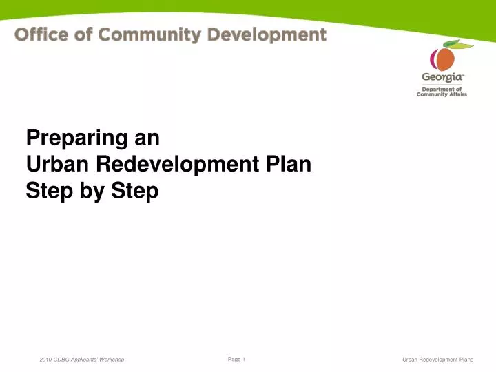 preparing an urban redevelopment plan step by step n.