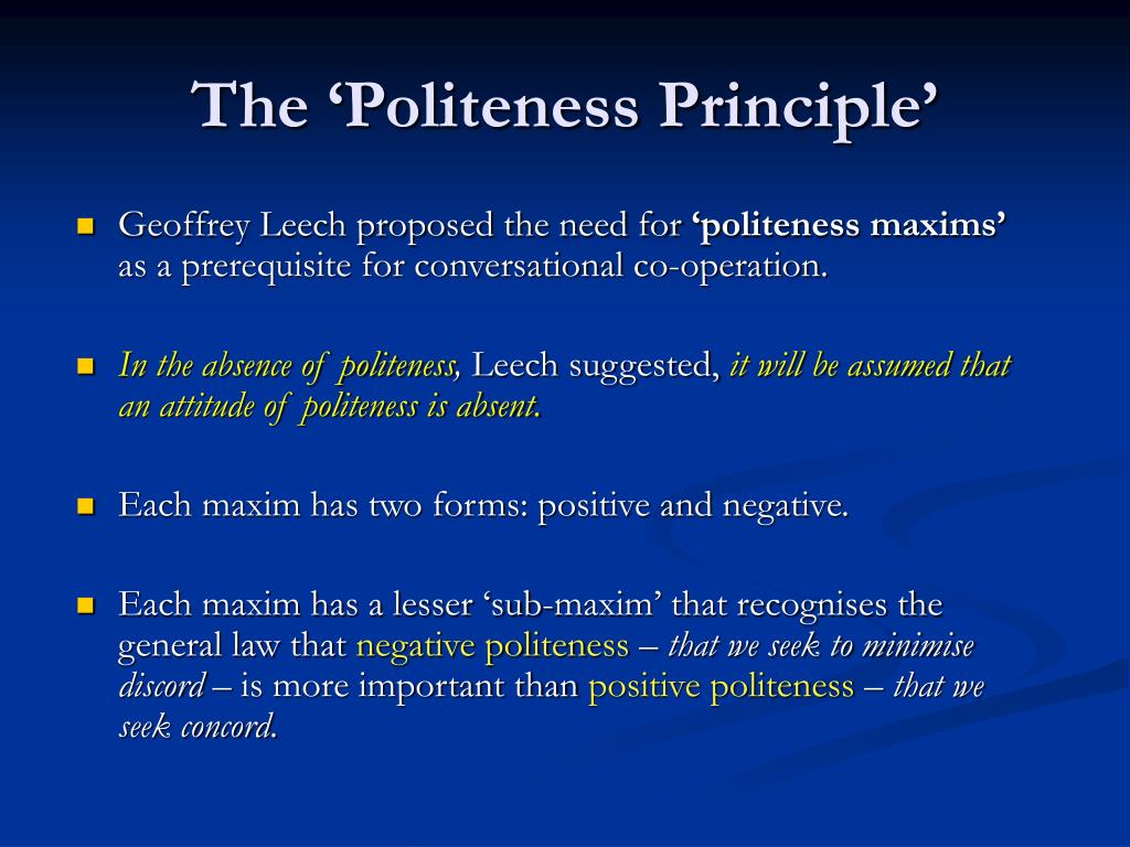 theory of politeness by leech