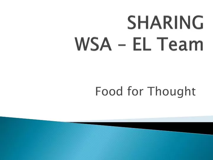 PPT - SHARING WSA – EL Team PowerPoint Presentation, free download - ID ...