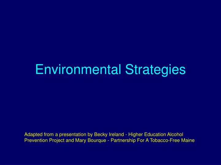 PPT Environmental Strategies PowerPoint Presentation, free download