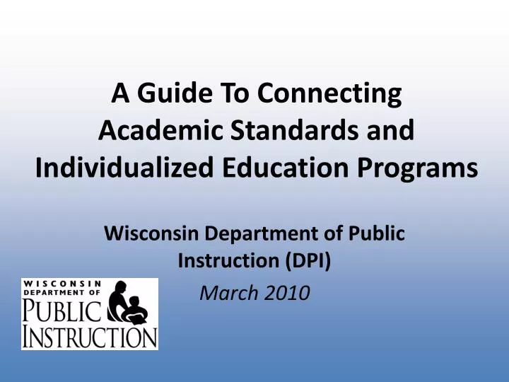 a guide to connecting academic standards and individualized education programs n.