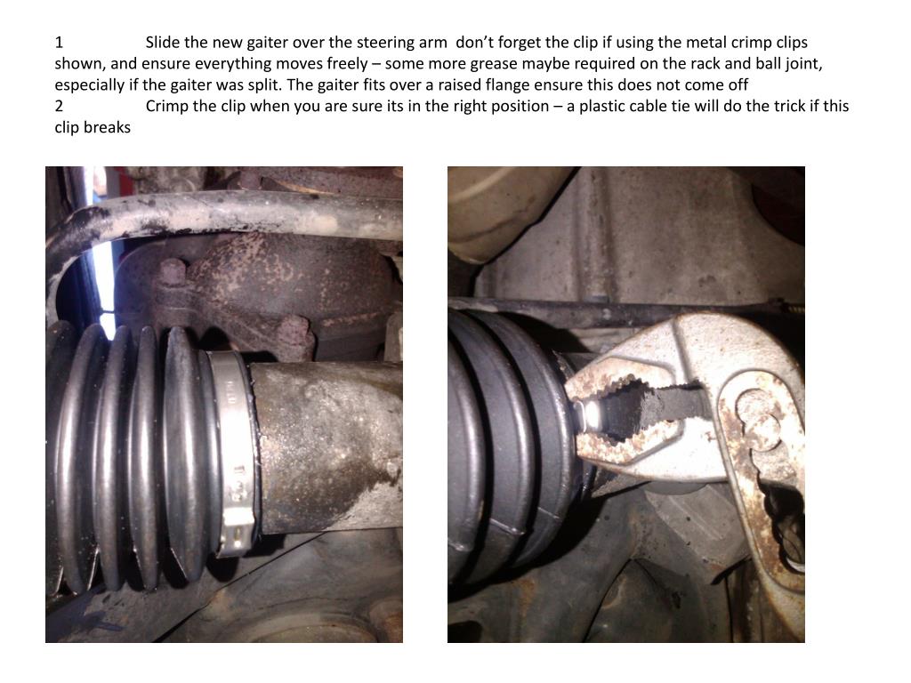 PPT - Split steering gaiter (nearside) this is an MoT failure ...