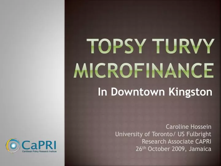 topsy turvy microfinance n.
