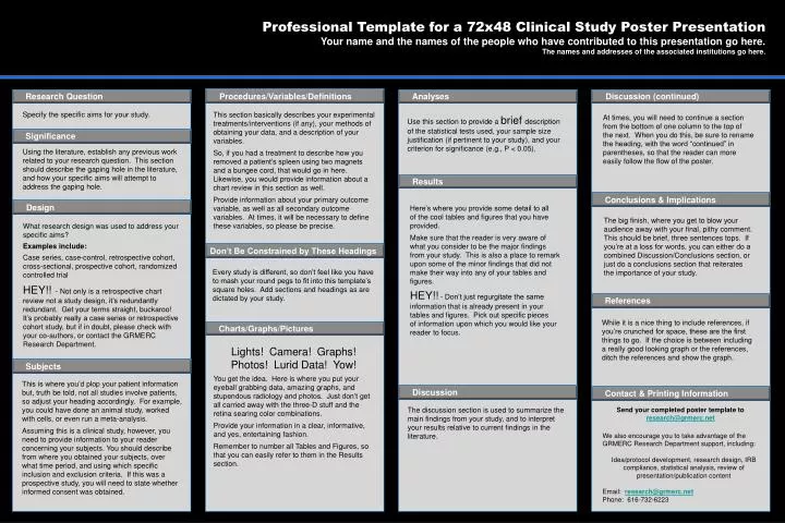 ppt - professional template for a 72x48 clinical study poster ppt - professional template for a 72x48 clinical study poster, Presentation templates