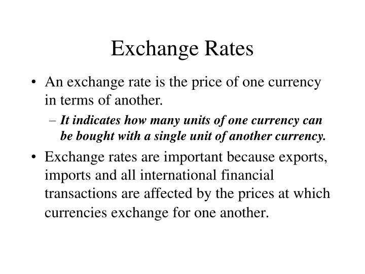 What Does An Exchange Rate Tell You