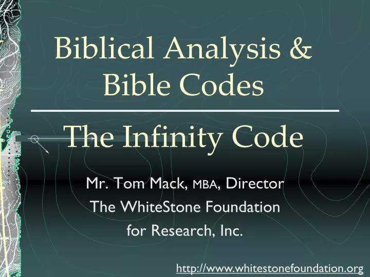 biblical analysis bible codes the infinity code n.