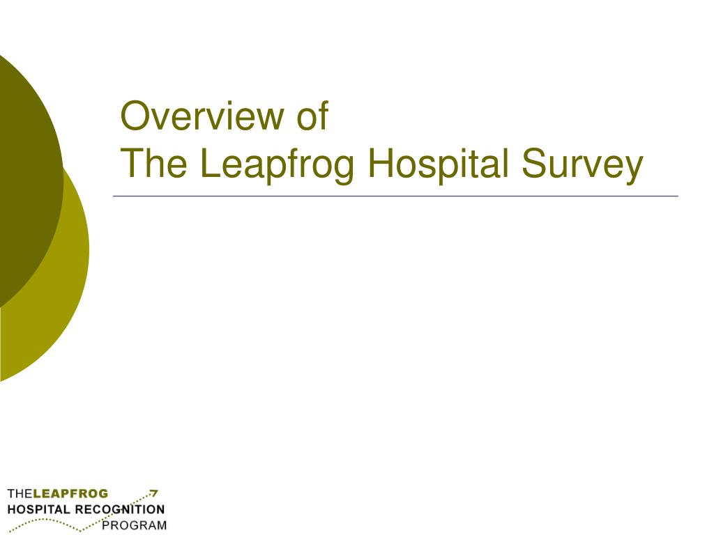 PPT The Leapfrog Hospital Recognition Program PowerPoint Presentation