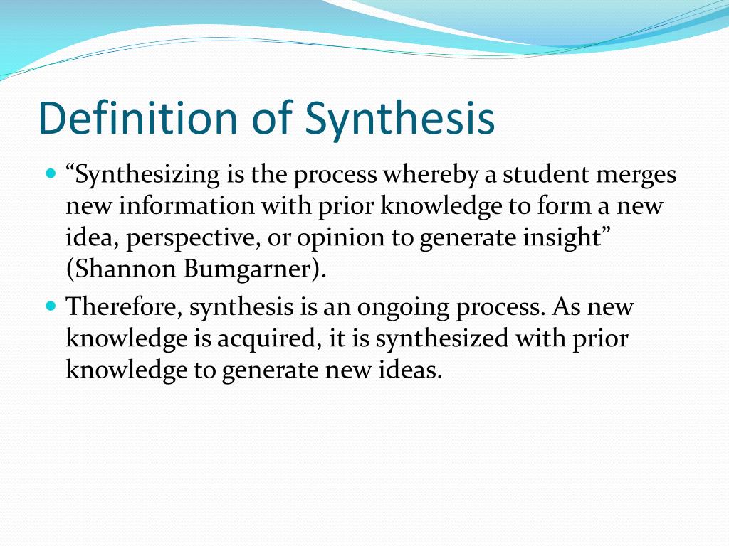 synthesis of literature meaning