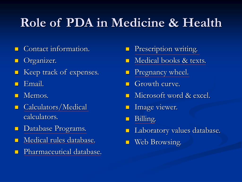 PPT Role of PDA in Medicine & Health PowerPoint Presentation ID6703147