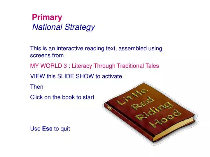 primary national strategy problem solving