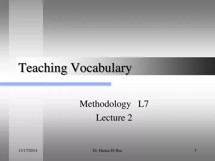 PPT - Teaching Vocabulary PowerPoint Presentation, free download - ID ...