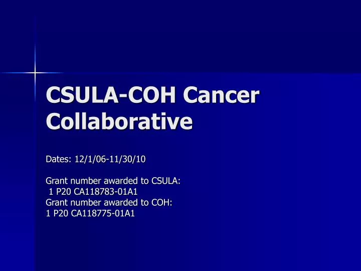 PPT CSULACOH Cancer Collaborative PowerPoint Presentation, free