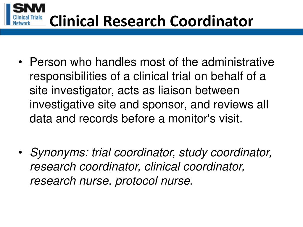 clinical research coordinator synonyms
