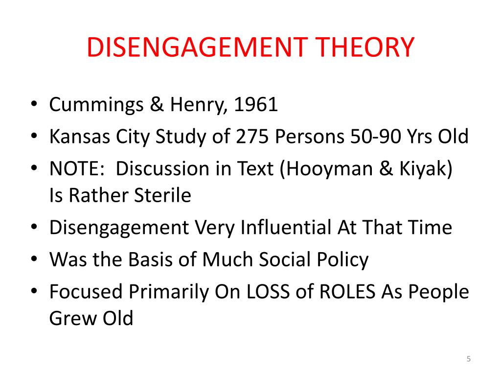 cummings and henry disengagement theory