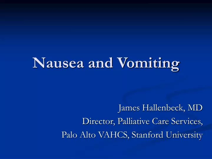 nausea and vomiting n.