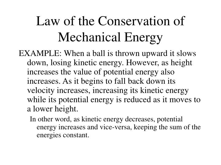 law of energy conservation