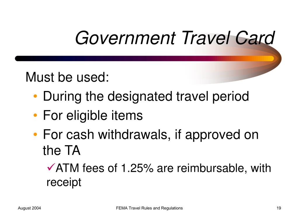 government travel card regulations may 2022